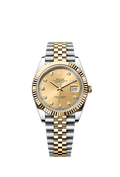 Rolex Two-Tone (YG/SS) Datejust - 41mm - Champagne-colour Diamond Dial - Jubilee