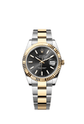 Rolex Two-Tone (YG/SS) Datejust - 41mm - Bright black - Oyster