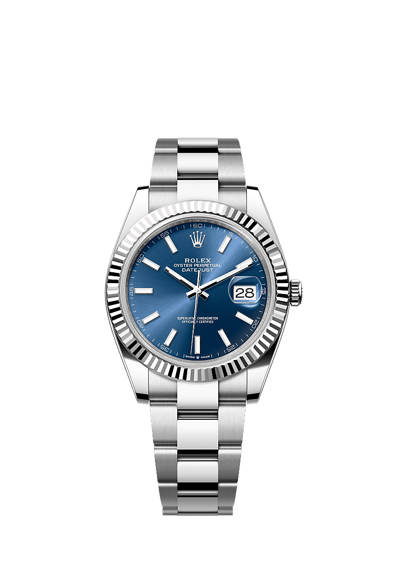 Rolex Stainless Steel Datejust - 41mm - Bright blue - Oyster