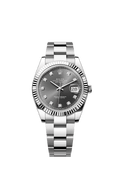 Rolex Stainless Steel Datejust - 41mm - Slate Diamond Dial - Oyster
