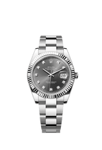 Rolex Stainless Steel Datejust - 41mm - Slate Diamond Dial - Oyster