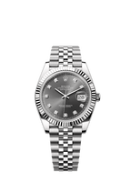 Rolex Stainless Steel Datejust - 41mm - Slate Diamond Dial - Jubilee