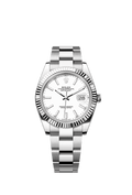 Rolex Stainless Steel Datejust - 41mm - White - Oyster