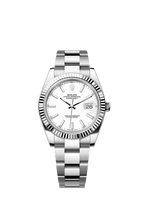 Rolex Stainless Steel Datejust - 41mm - White - Oyster
