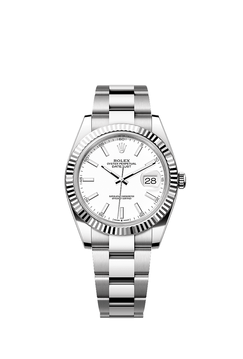 Rolex Stainless Steel Datejust - 41mm - White - Oyster