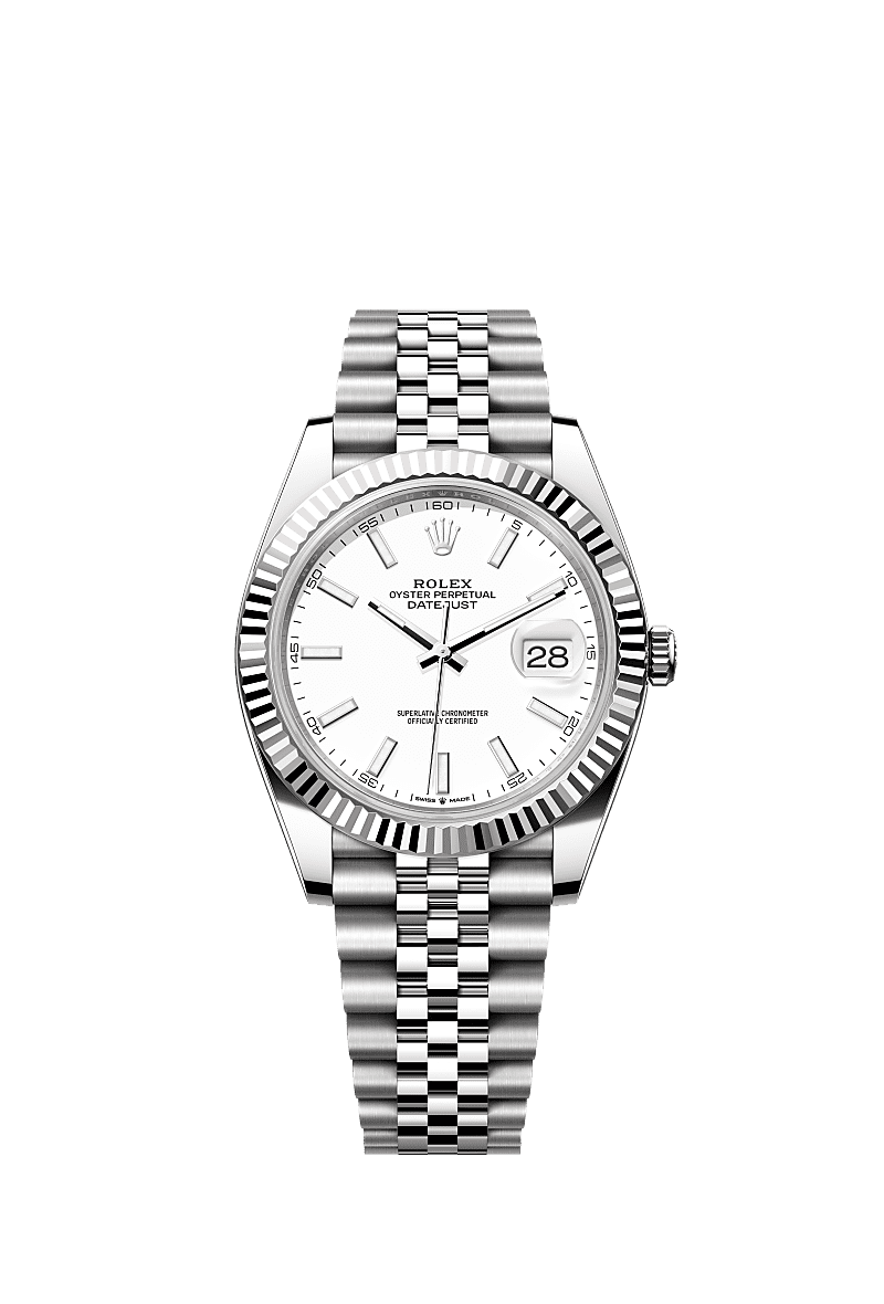 Rolex Stainless Steel Datejust - 41mm - White - Jubilee