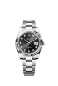 Rolex Stainless Steel Datejust - 41mm - Bright black Diamond Dial - Oyster
