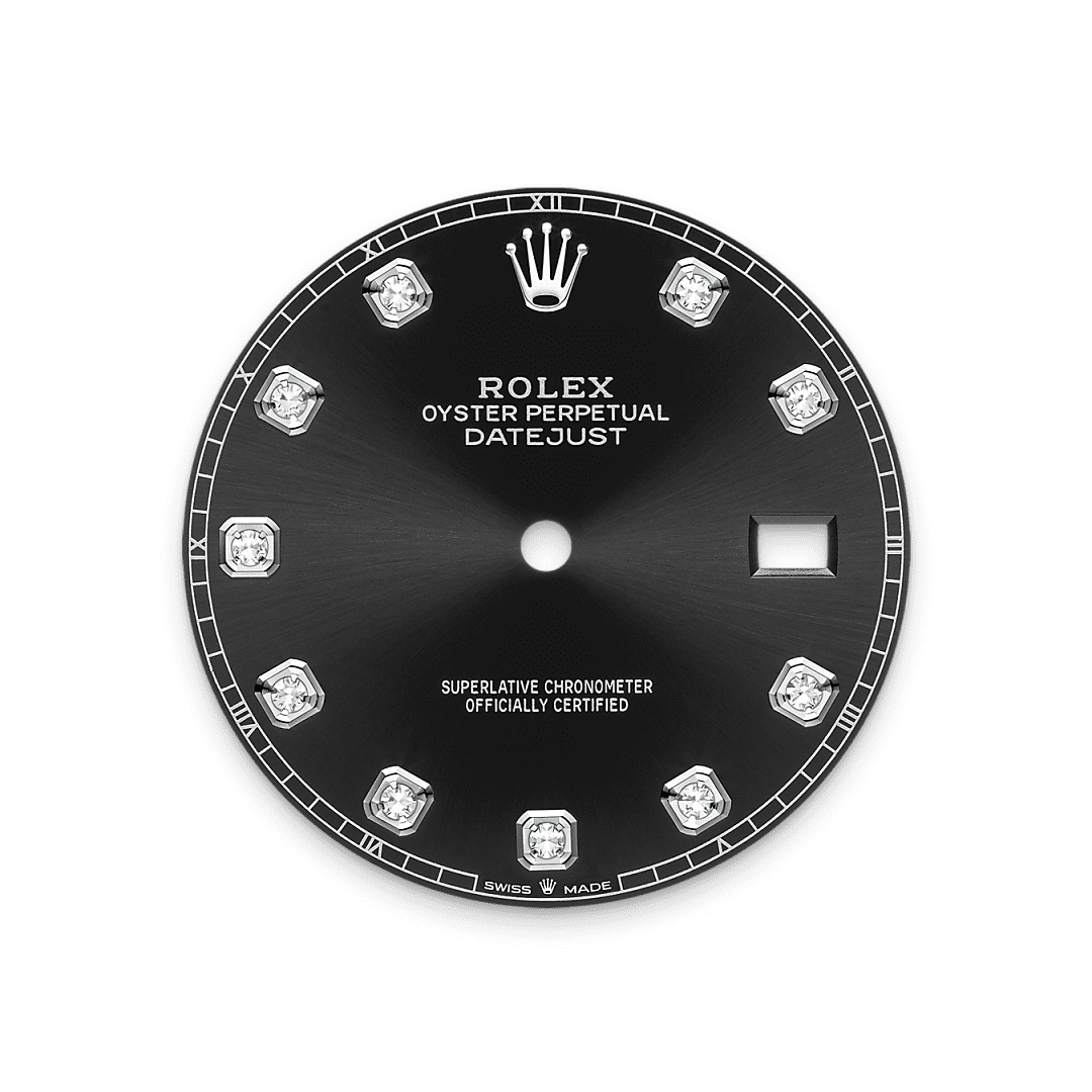Rolex Stainless Steel Datejust - 41mm - Bright black Diamond Dial - Oyster
