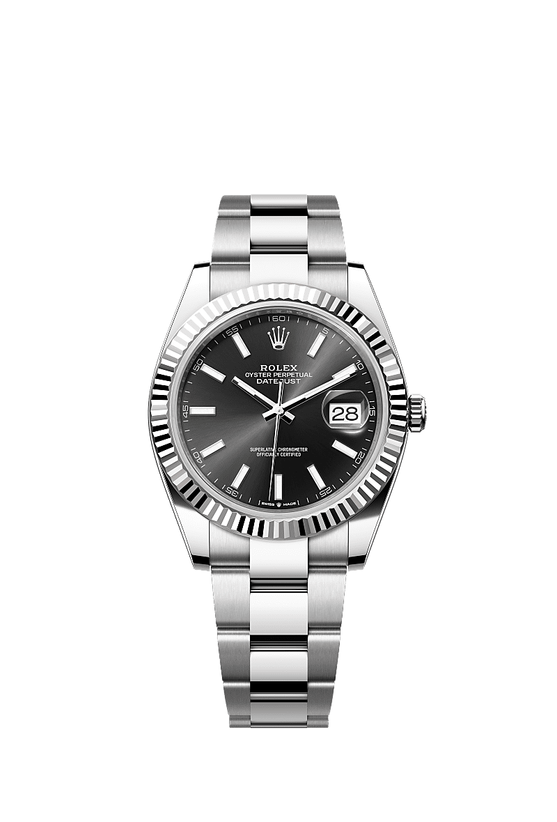 Rolex Stainless Steel Datejust - 41mm - Bright black - Oyster