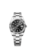 Rolex Stainless Steel Datejust - 41mm - Bright black - Oyster