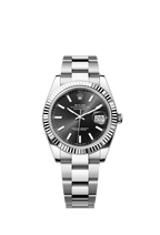 Rolex Stainless Steel Datejust - 41mm - Bright black - Oyster