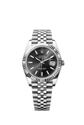 Rolex Stainless Steel Datejust - 41mm - Bright black - Jubilee