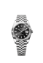 Rolex Stainless Steel Datejust - 41mm - Bright black - Jubilee