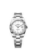 Rolex Stainless Steel Datejust - 41mm - White - Oyster