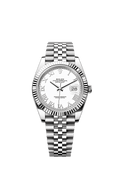 Rolex Stainless Steel Datejust - 41mm - White - Jubilee