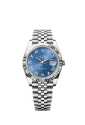 Rolex Stainless Steel Datejust - 41mm - Azzurro blue - Jubilee