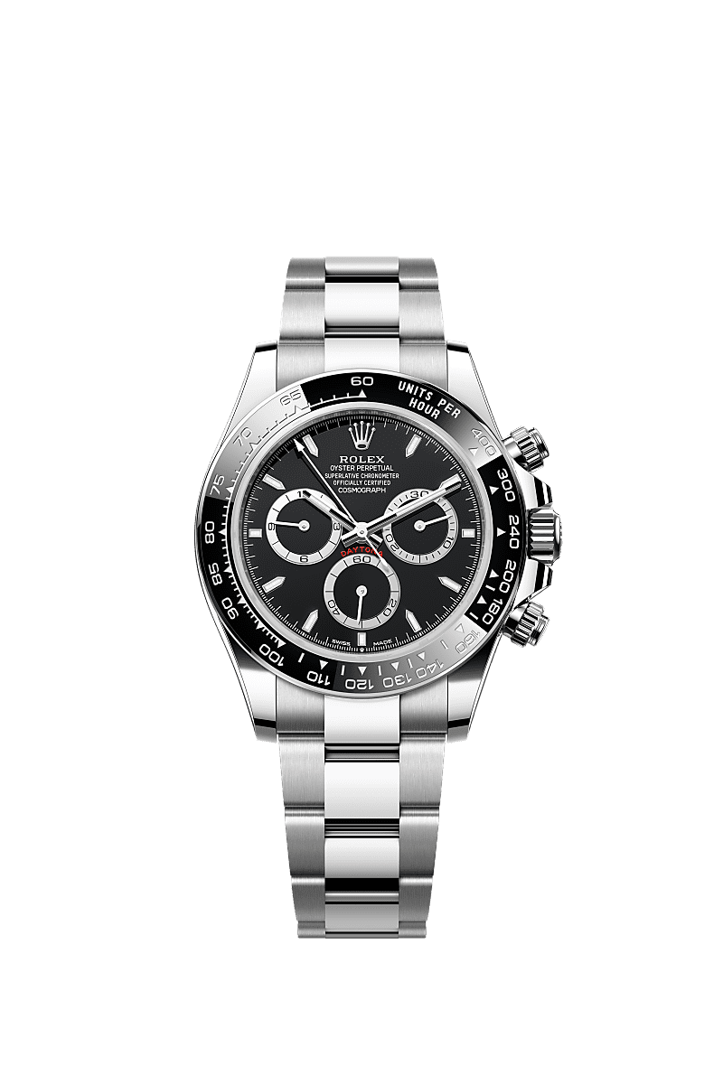 Rolex Stainless Steel Daytona - 40mm - Black, steel counter rings