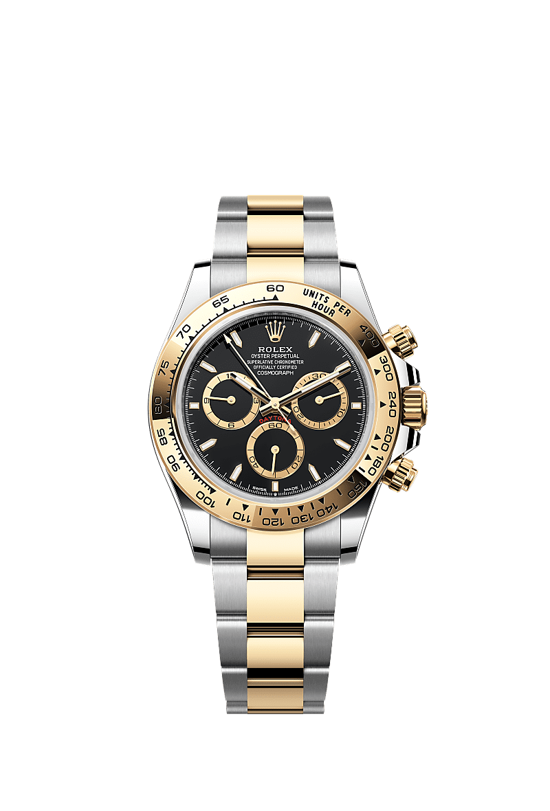 Rolex Two-Tone (YG/SS) Daytona - 40mm - Black, golden counter rings
