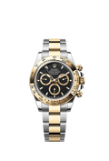 Rolex Two-Tone (YG/SS) Daytona - 40mm - Black, golden counter rings
