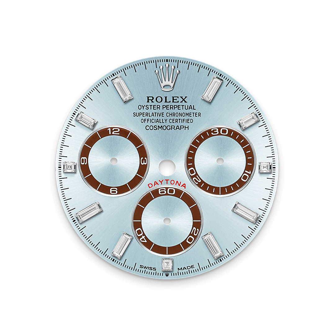 Rolex Platinum Daytona - 40mm - Ice blue, chestnut brown counter rings Diamond Dial