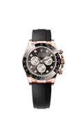 Rolex Rose Gold Daytona - 40mm - Bright black and Sundust Diamond Dial - Oysterflex