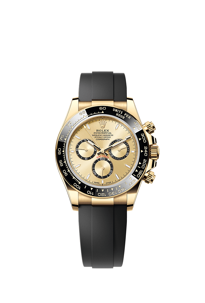 Rolex Yellow Gold Daytona - 40mm - Golden, black counter rings - Oysterflex