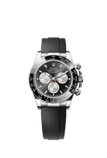 Rolex White Gold Daytona - 40mm - Bright black and steel - Oysterflex