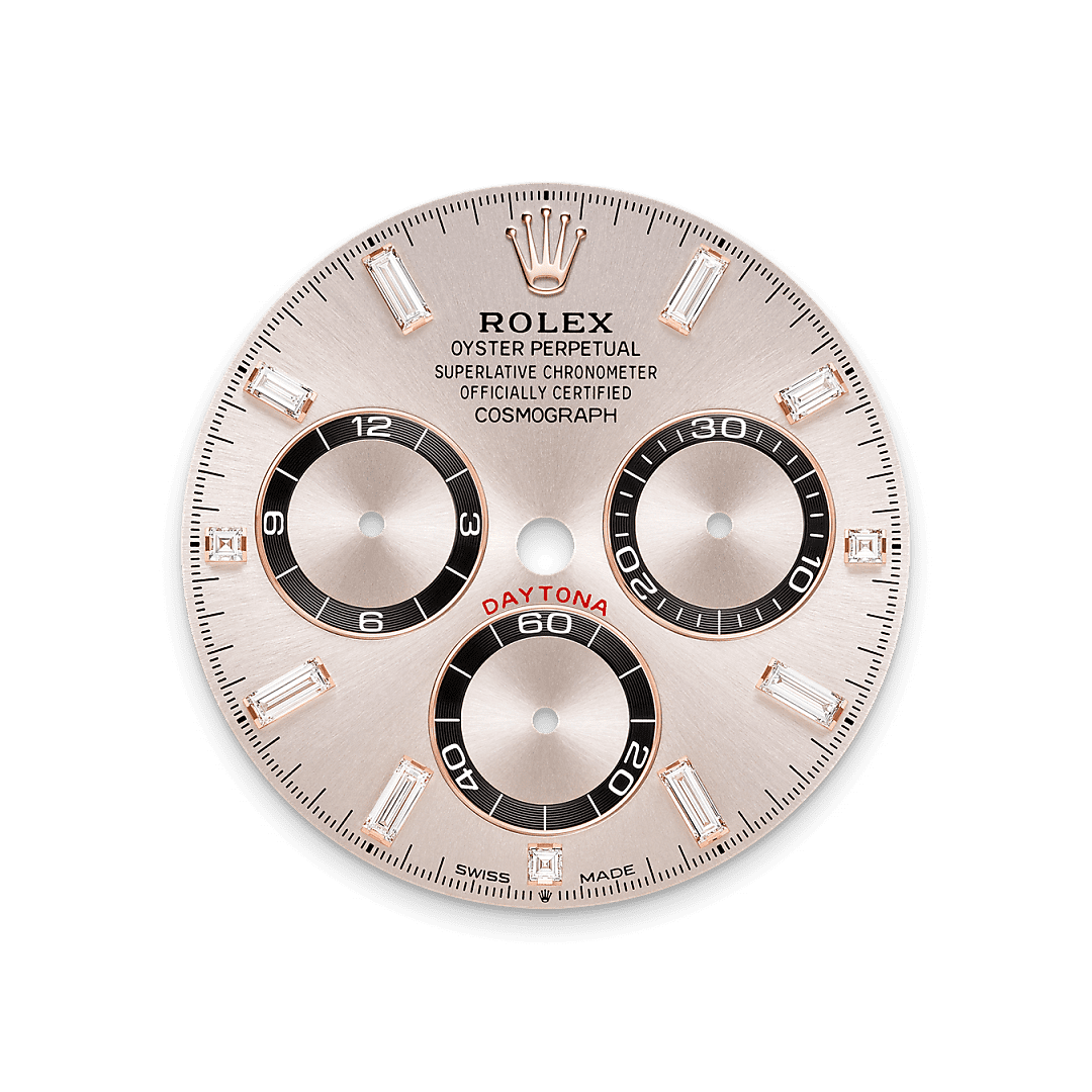 Rolex Rose Gold Daytona - 40mm - Sundust, bright black counter rings Diamond Dial