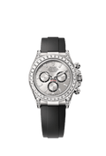 Rolex White Gold Daytona - 40mm - Steel, bright black counter rings Diamond Dial