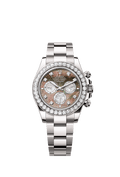 Rolex White Gold Daytona - 40mm - Black and white mother-of-pearl Diamond Dial