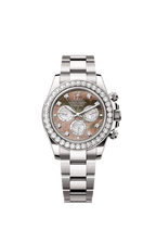 Rolex White Gold Daytona - 40mm - Black and white mother-of-pearl Diamond Dial