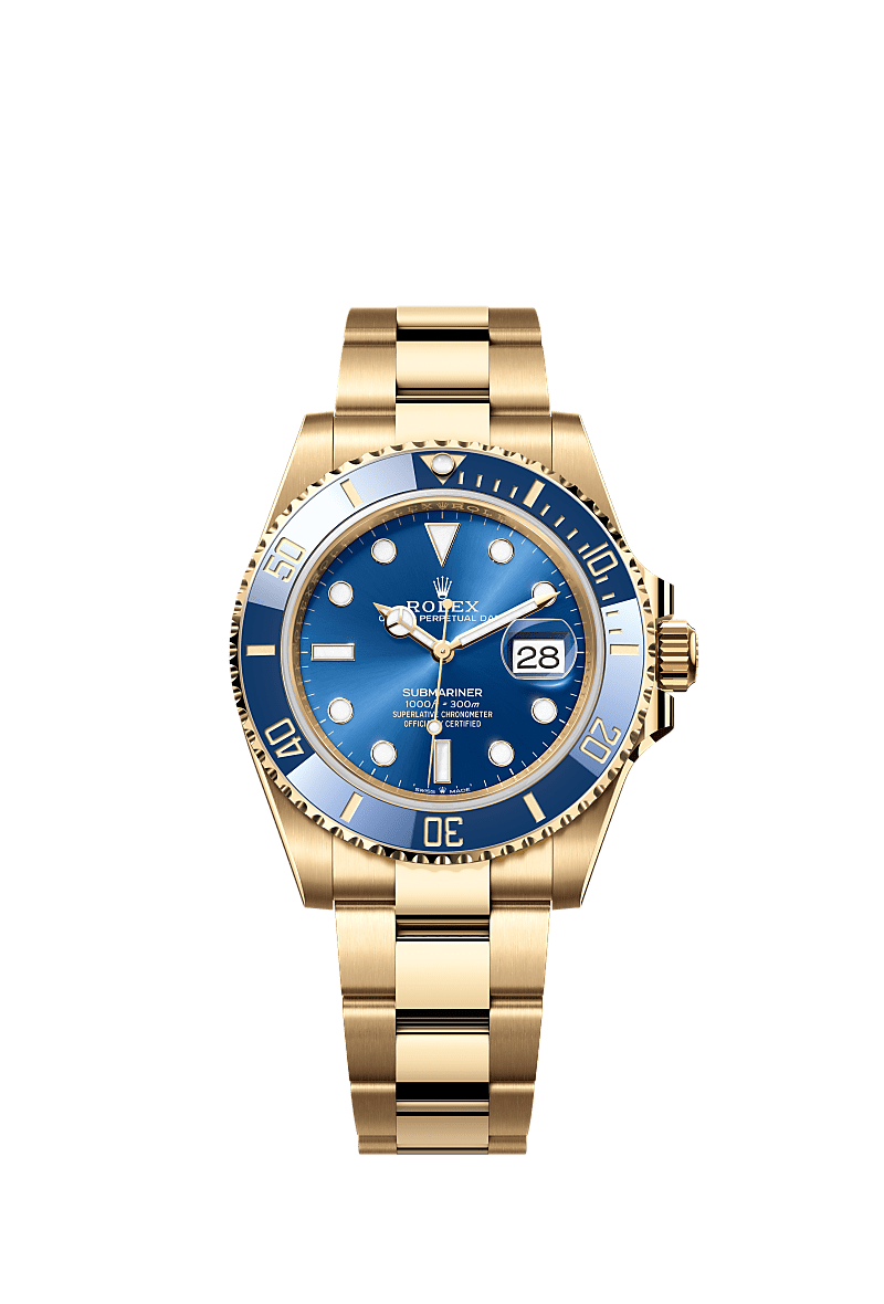 Rolex Yellow Gold Submariner with Date - 41mm - Royal blue