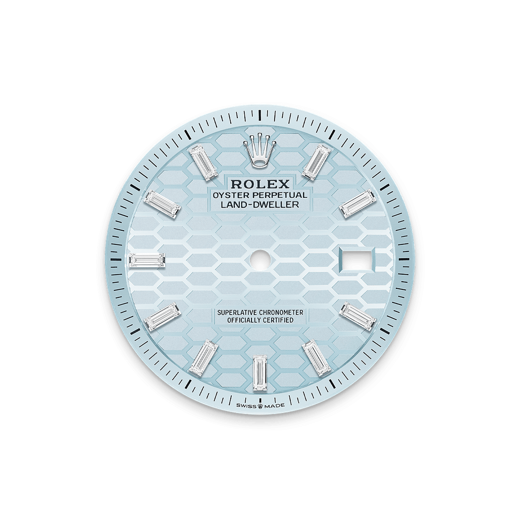 Land-Dweller ice blue diamond-set dial