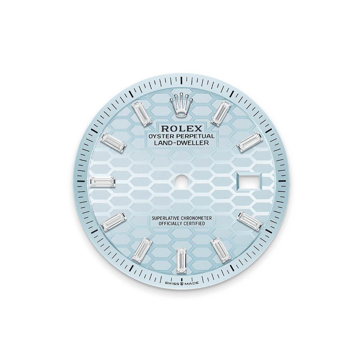 Land-Dweller ice blue diamond-set dial