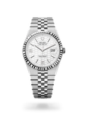 Rolex Land-Dweller 40 127334-0001, Oystersteel and white gold, Intense white honeycomb dial