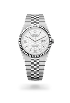 Rolex Land-Dweller 40 127334-0001, Oystersteel and white gold, Intense white honeycomb dial
