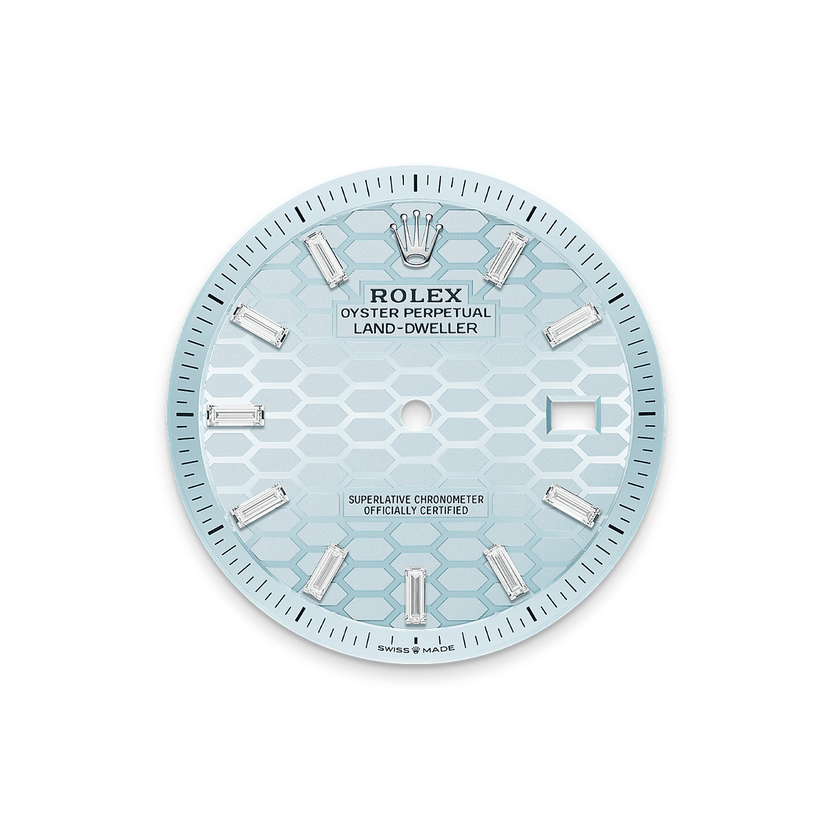 Land-Dweller ice blue diamond-set dial