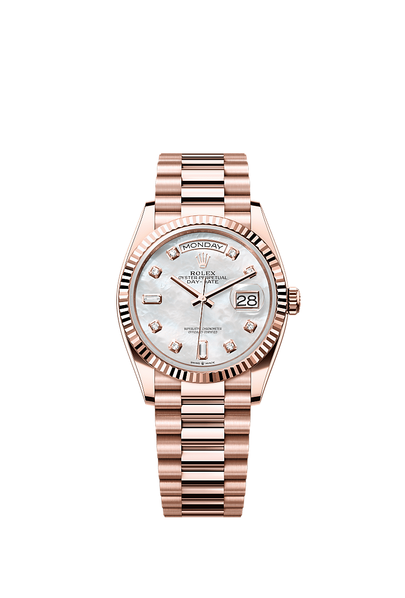 Rolex Rose Gold Day-Date - 36mm - White mother-of-pearl Diamond Dial - President