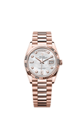 Rolex Rose Gold Day-Date - 36mm - White mother-of-pearl Diamond Dial - President
