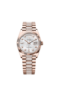 Rolex Rose Gold Day-Date - 36mm - White mother-of-pearl Diamond Dial - President