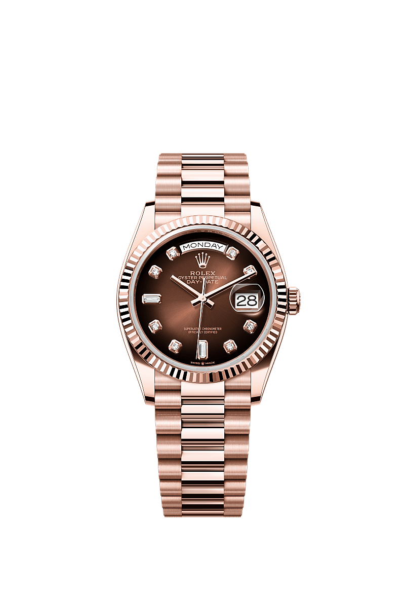 Rolex Rose Gold Day-Date - 36mm - Brown ombré Diamond Dial - President