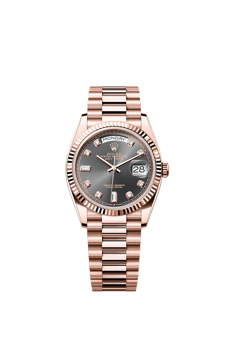 Rolex Rose Gold Day-Date - 36mm - Slate Diamond Dial - President