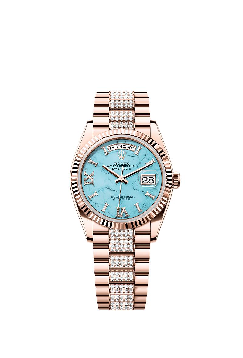 Rolex Rose Gold Day-Date - 36mm - Turquoise Diamond Dial - President