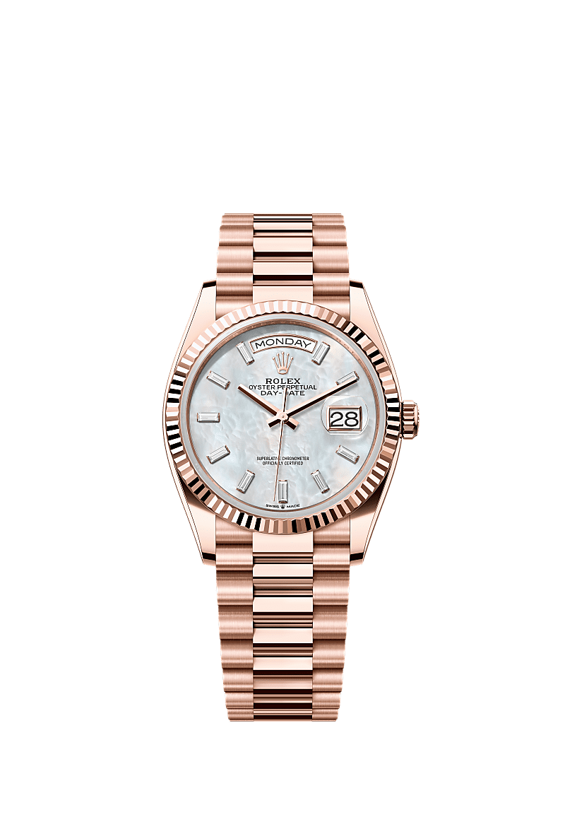 Rolex Rose Gold Day-Date - 36mm - White mother-of-pearl Diamond Dial - President