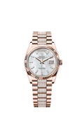 Rolex Rose Gold Day-Date - 36mm - White mother-of-pearl Diamond Dial - President