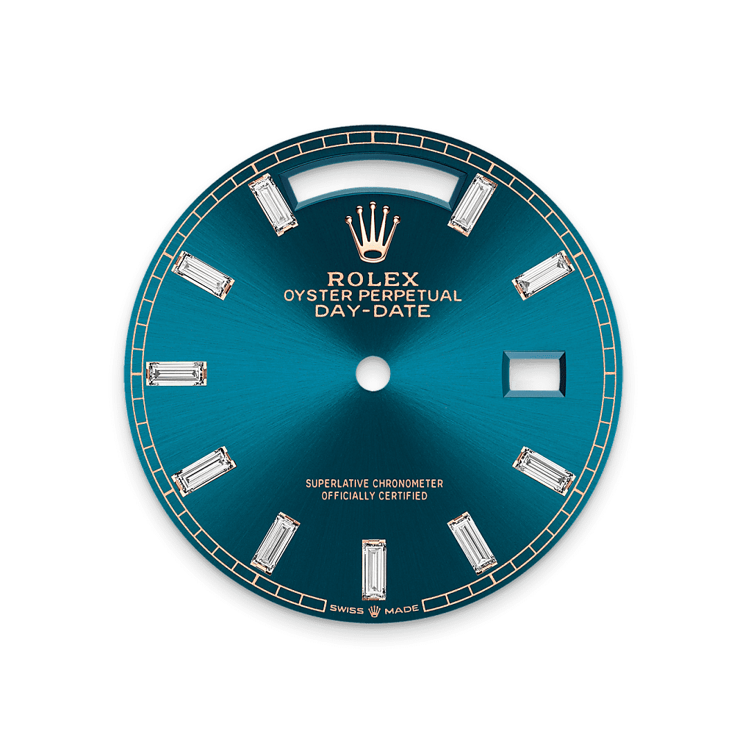 Rolex Rose Gold Day-Date - 36mm - Blue-green Diamond Dial - President