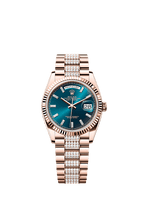 Rolex Rose Gold Day-Date - 36mm - Blue-green Diamond Dial - President