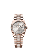 Rolex Rose Gold Day-Date - 36mm - Silver Diamond Dial - President