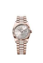 Rolex Rose Gold Day-Date - 36mm - Silver Diamond Dial - President