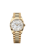 Rolex Yellow Gold Day-Date - 36mm - White mother-of-pearl Diamond Dial - President